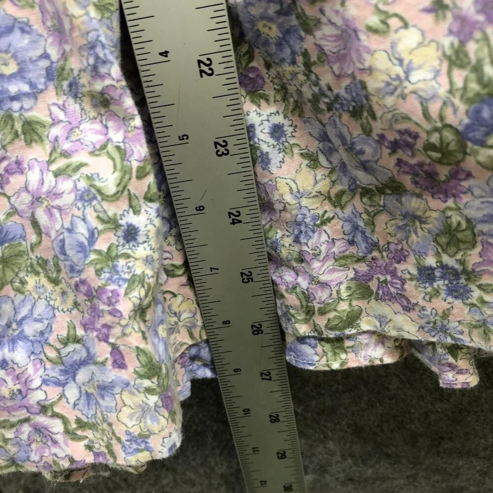 Vintage Girls‎ 6X Floral Dress Puff Sleeve Purple A-Line Prairie Cottagecore 80s